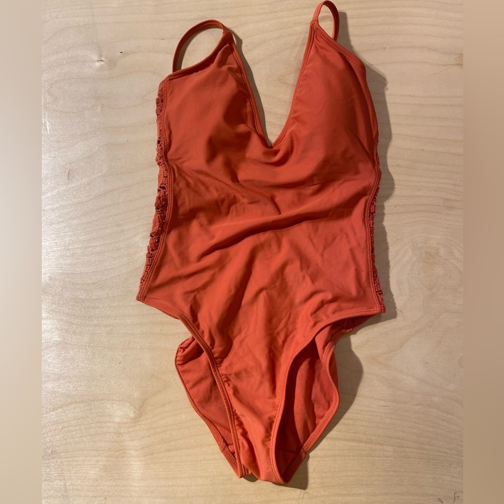 Shade & Shore Vibrant Orange Swimsuit Medium (8-10) (GG)